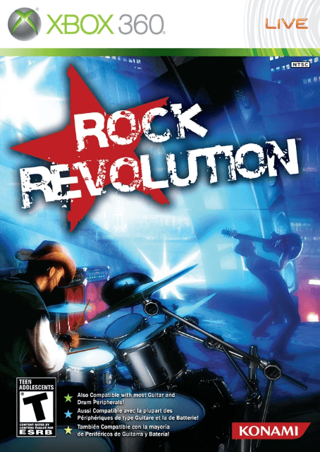 Rock Revolution with Drum Kit box art for Xbox 360
